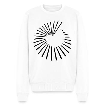 Heart Hole Spiral Lines Pattern - Men's Premium Organic Jumper - white - Front - Thijin (182cm)