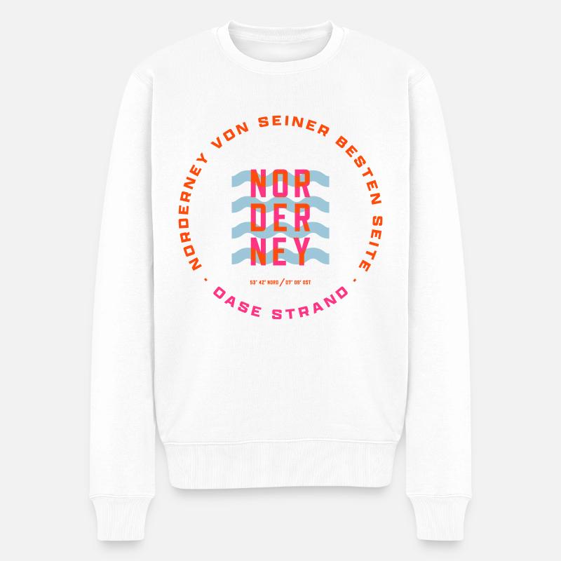 Plage de l’ de Norderney - Pull Premium bio Homme - blanc