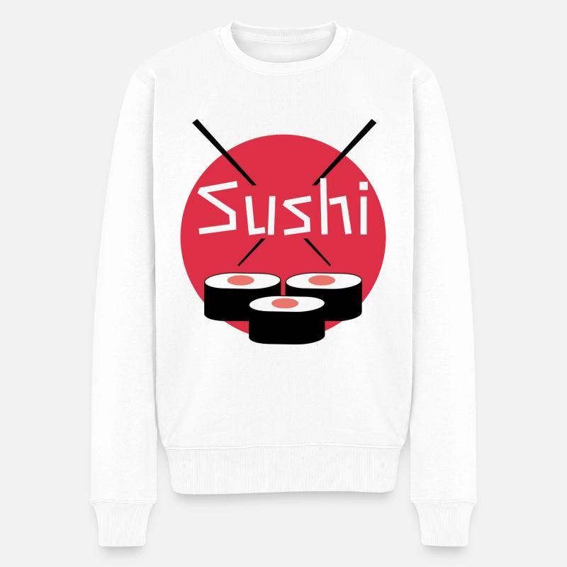 Sushi - Männer Premium Bio Pullover - Weiß