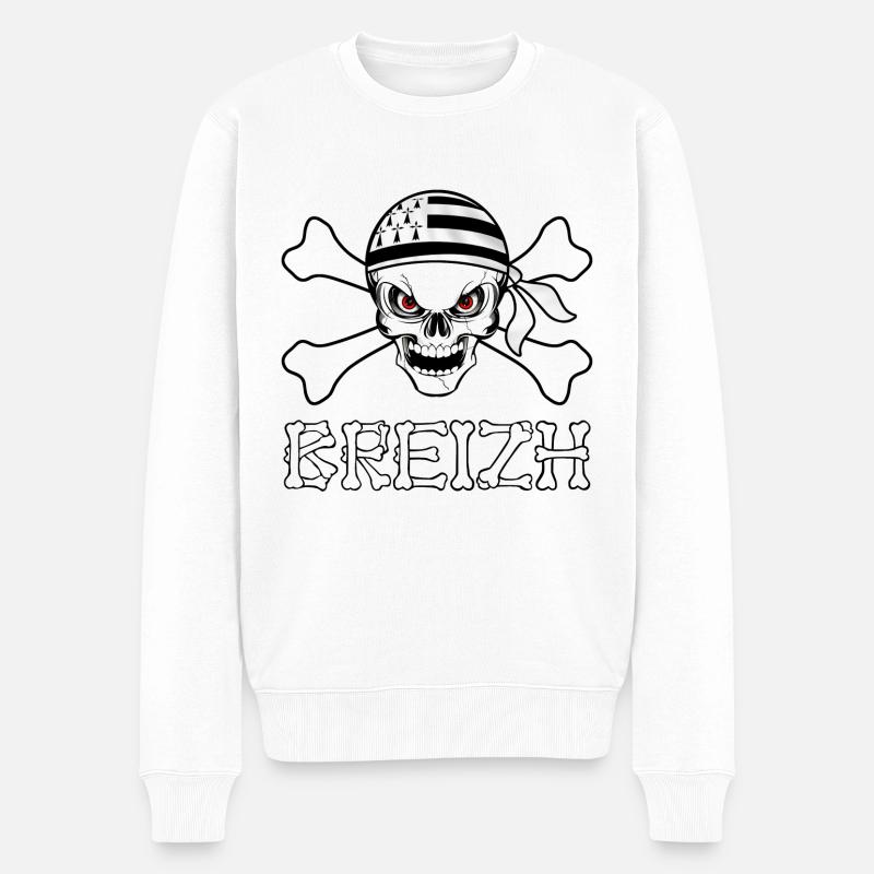 Bretagne - Breizh 16 - Pull Premium bio Homme - blanc