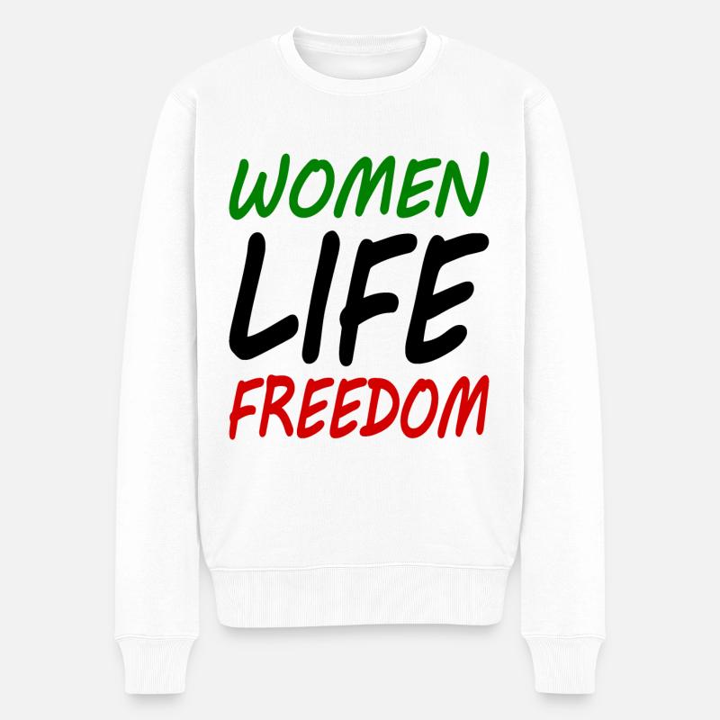 Women life freedom - Männer Premium Bio Pullover - Weiß