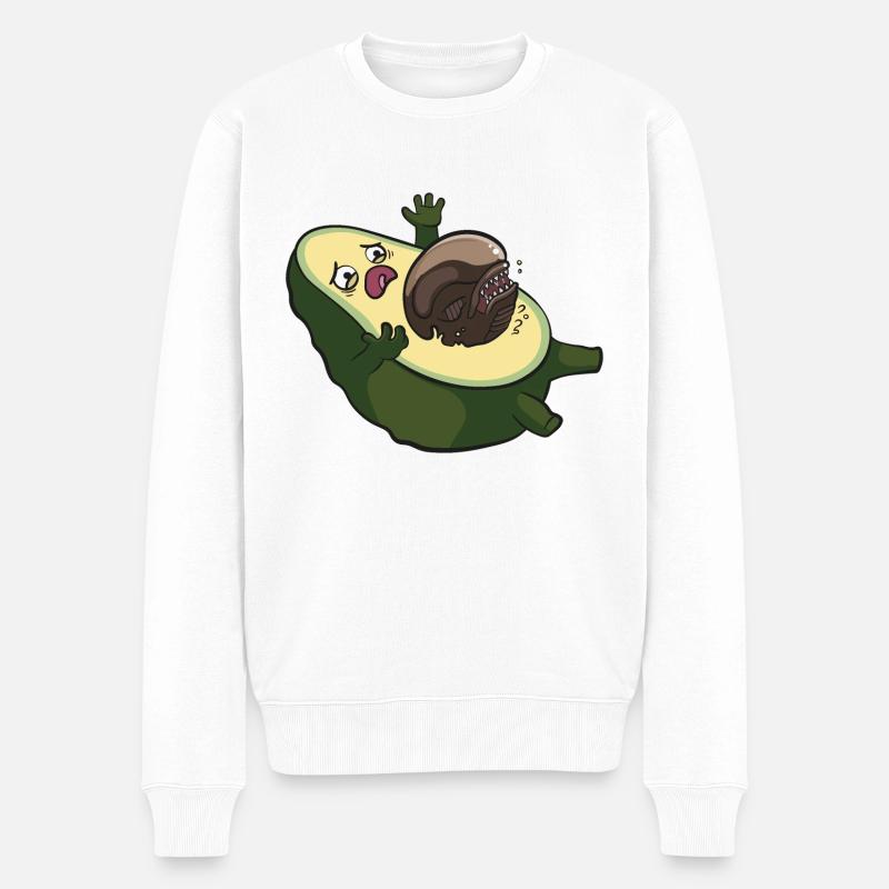 Avocado Alien Aliens Lustig Ufo Kino Film Geschenk - Männer Premium Bio Pullover - Weiß