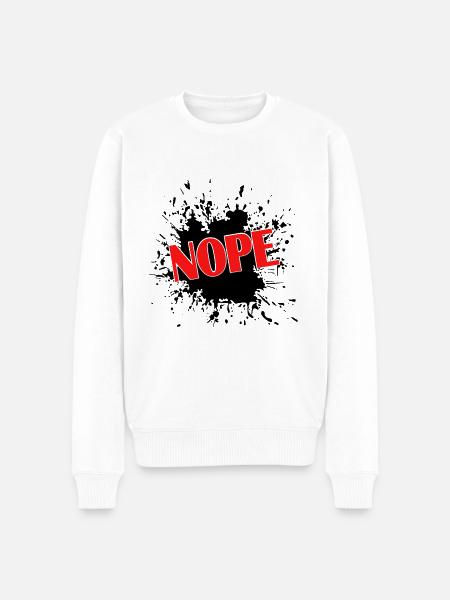 Nope - Männer Premium Bio Pullover - Weiß