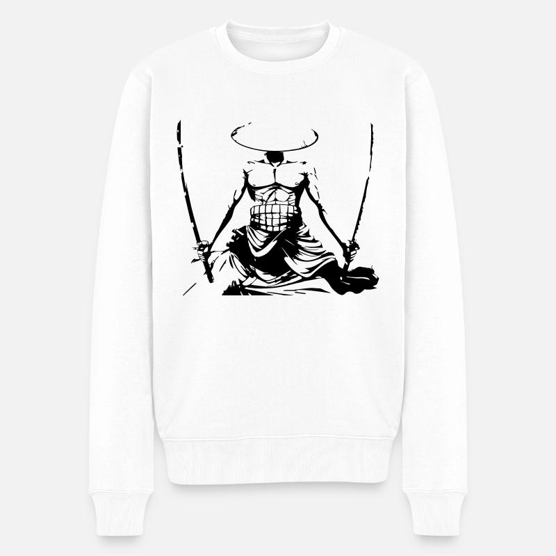 Samurai - Männer Premium Bio Pullover - Weiß