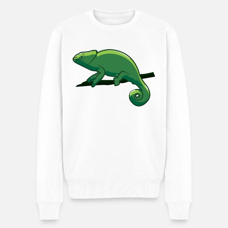 Caméléon vert - Pull Premium bio Homme - blanc