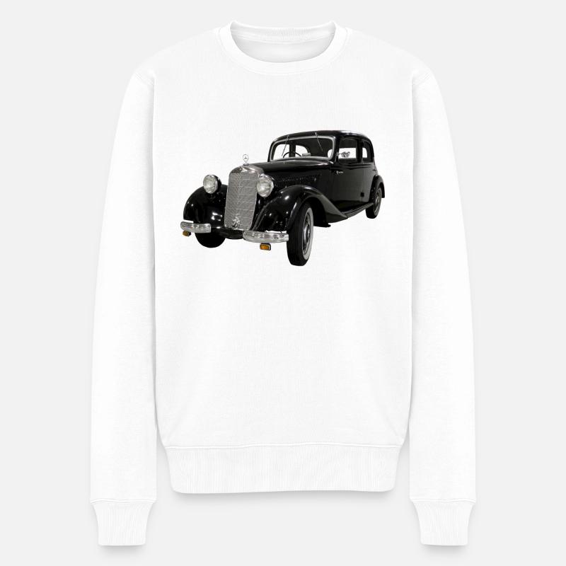VIEILLE VOITURE / VÉHICULE CLASSIQUE - Pull Premium bio Homme - blanc