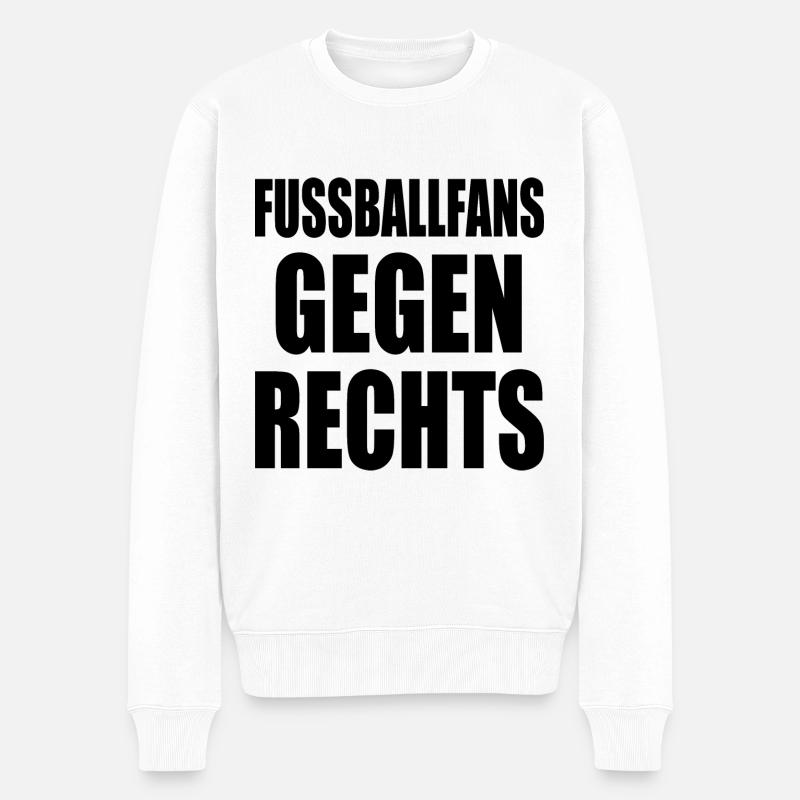 fussballfans gegen rechts - Männer Premium Bio Pullover - Weiß