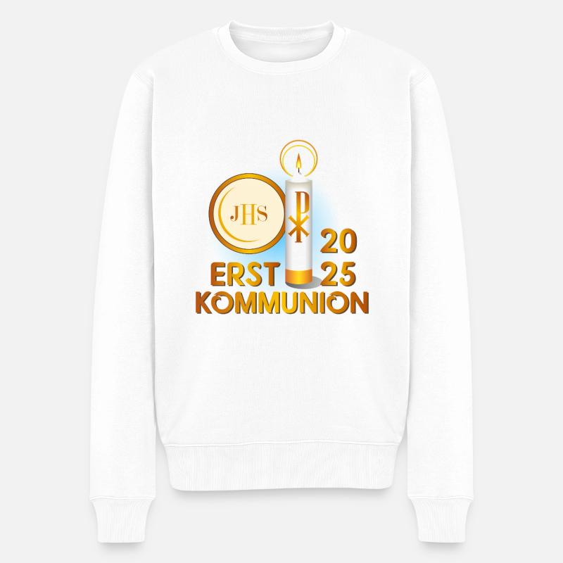 Première Communion 2025 - Pull Premium bio Homme - blanc