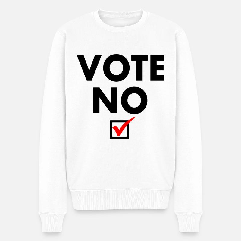 Vote no - Männer Premium Bio Pullover - Weiß