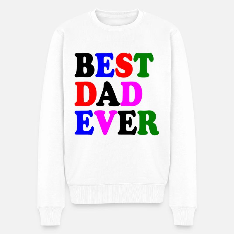Best dad ever - Männer Premium Bio Pullover - Weiß