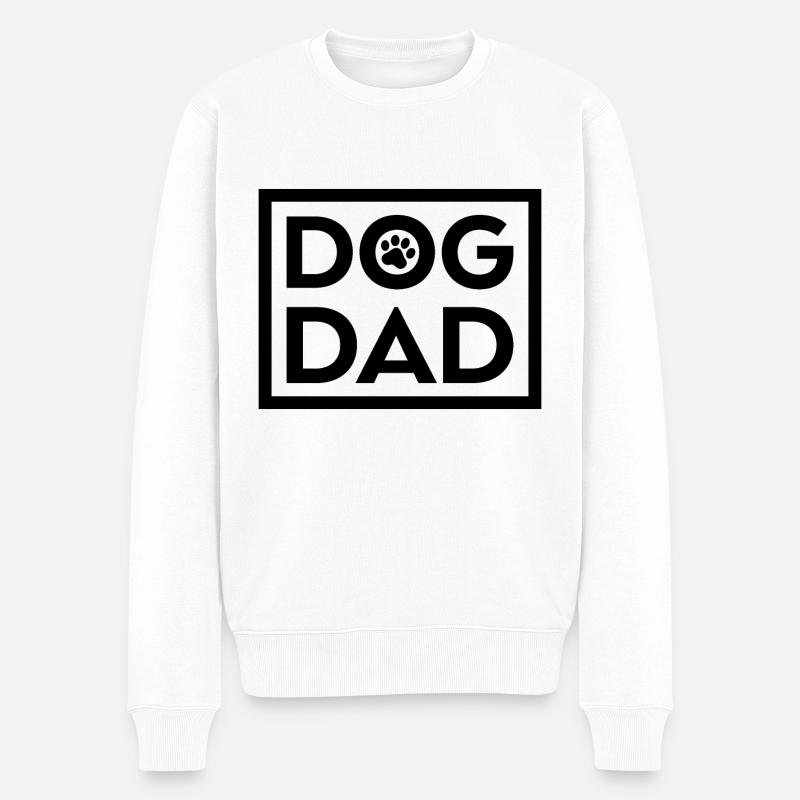 Hund Papa - Männer Premium Bio Pullover - Weiß