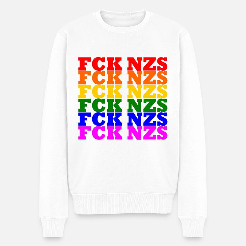 Fck nzs - Männer Premium Bio Pullover - Weiß