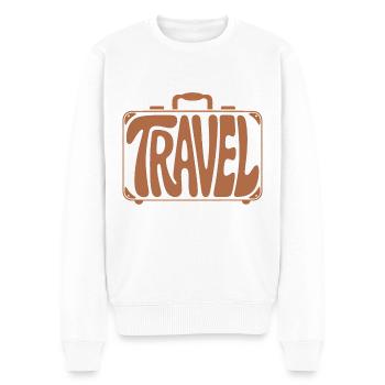 Reisen - Cooler Urlaubskoffer Piktogramm - Männer Premium Bio Pullover - Weiß - Vorne - Thijin (182cm)