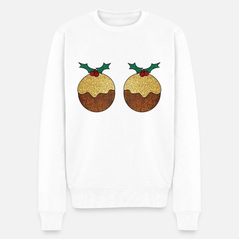 Weihnachtspudding - Männer Premium Bio Pullover - Weiß