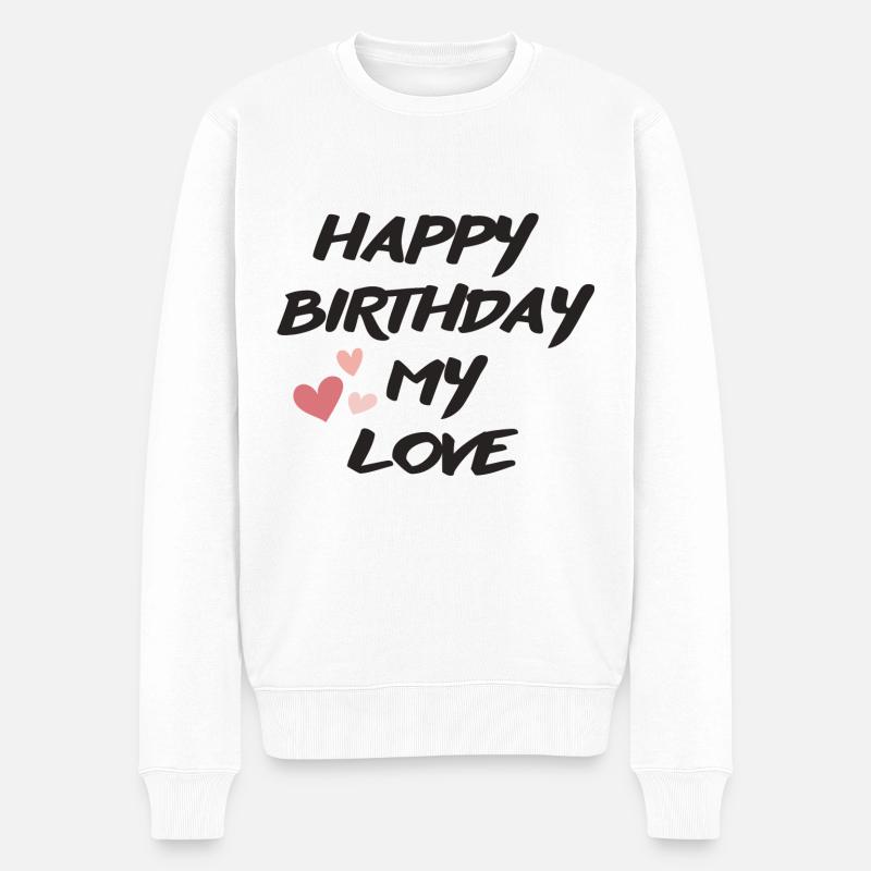 Happy Birthday - Männer Premium Bio Pullover - Weiß