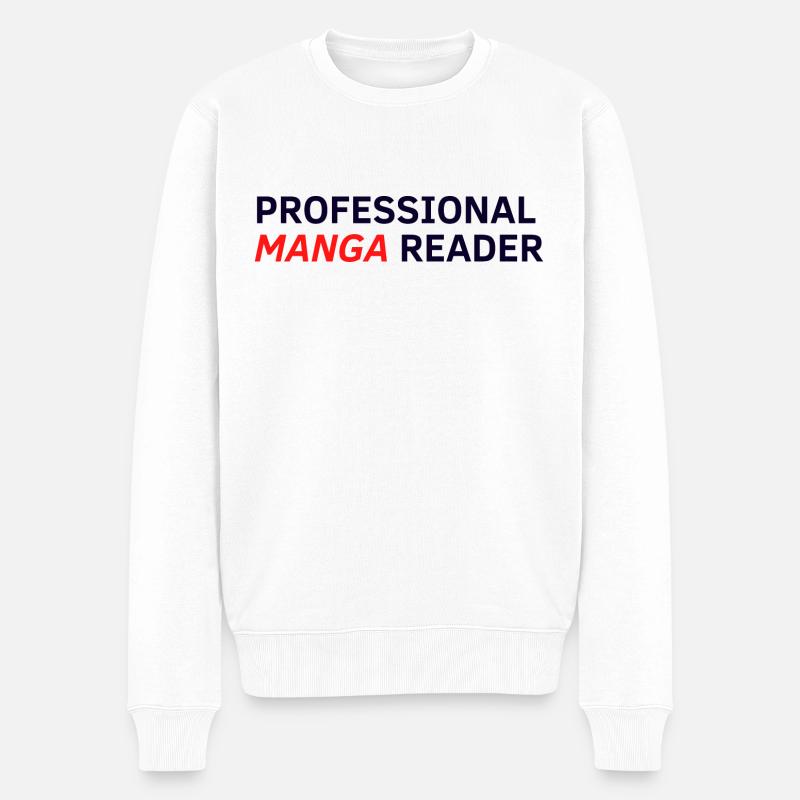 Professional Manga Reader - Men's Premium Organic Jumper - white