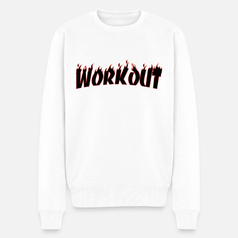 Workout Motivation - Männer Premium Bio Pullover - Weiß