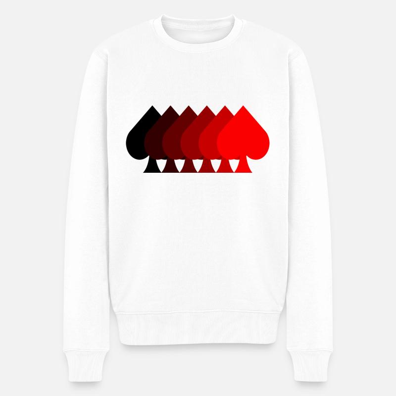 Signes de pique de différentes couleurs | Dégradé de couleur - Pull Premium bio Homme - blanc