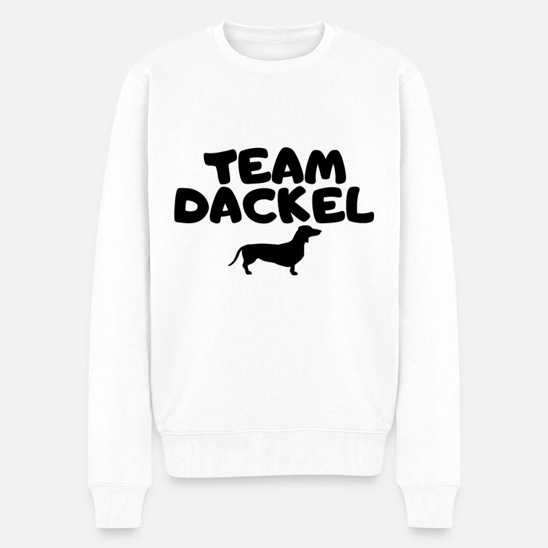 Team Dackel Hundefreund Hundemensch - Männer Premium Bio Pullover - Weiß