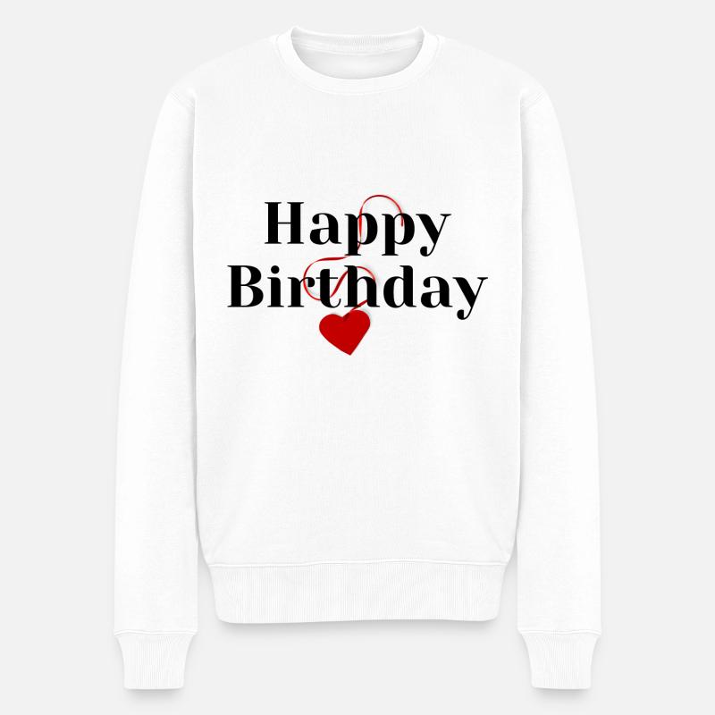 Happy Birthday - Männer Premium Bio Pullover - Weiß