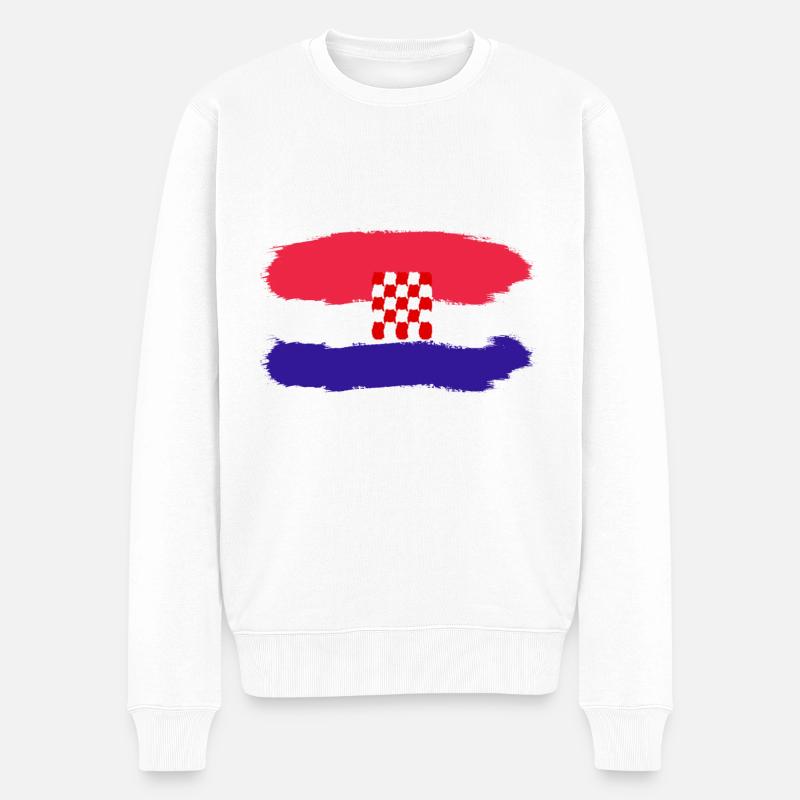 Croatie drapeau - Pull Premium bio Homme - blanc