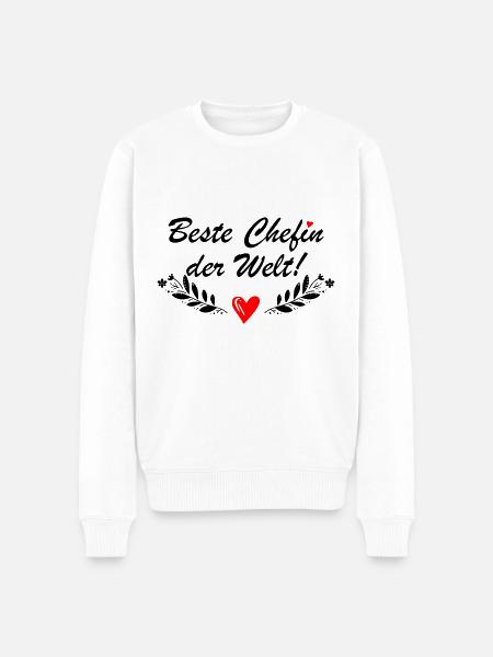 Beste Chefin der Welt - Männer Premium Bio Pullover - Weiß