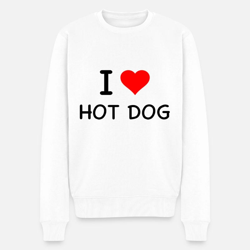 Hot Dog - Männer Premium Bio Pullover - Weiß