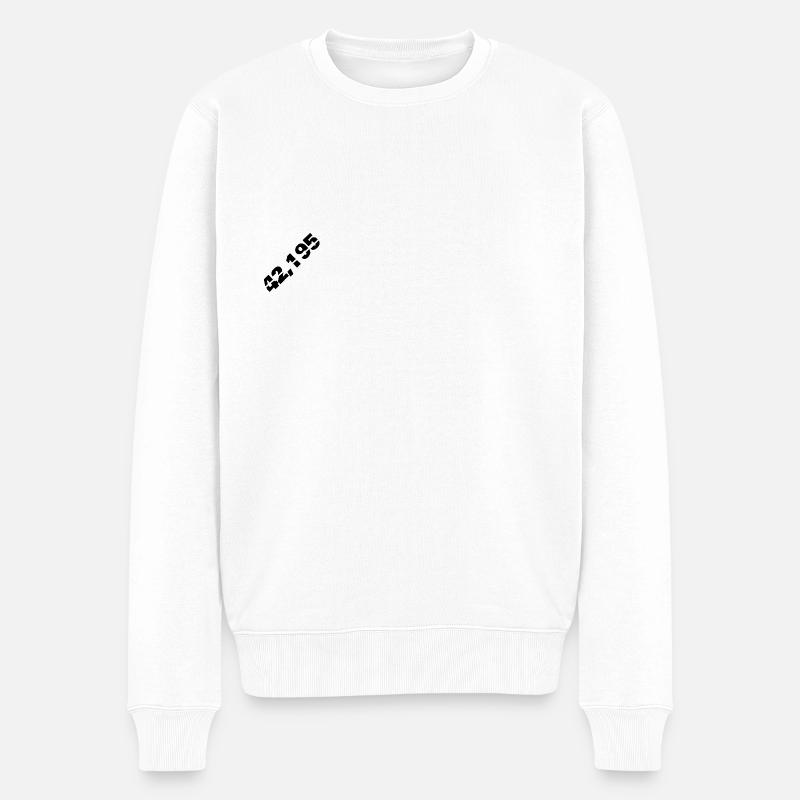 Marathon - 42,195 - Männer Premium Bio Pullover - Weiß