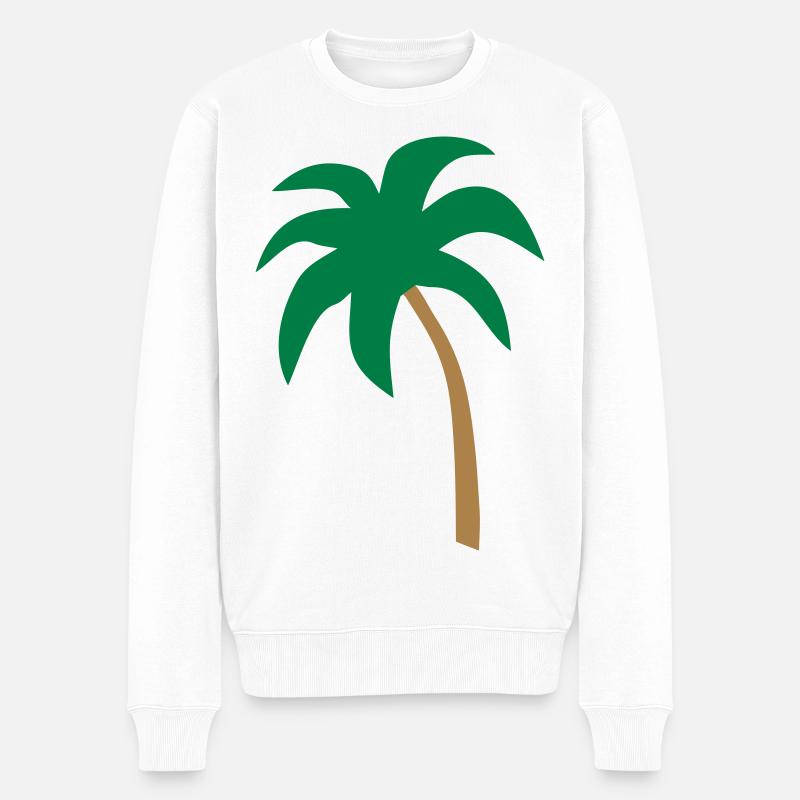 Palme - Männer Premium Bio Pullover - Weiß
