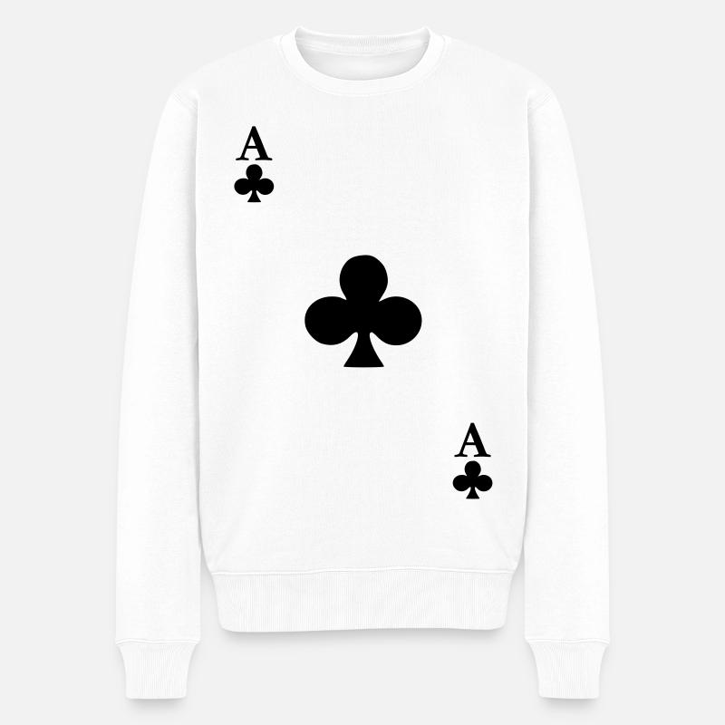 Ace of Clover - Männer Premium Bio Pullover - Weiß