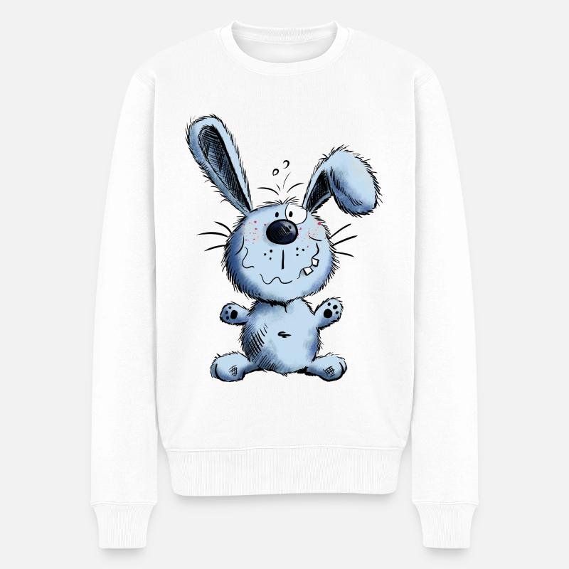 Kleiner Hoppelhase - Männer Premium Bio Pullover - Weiß