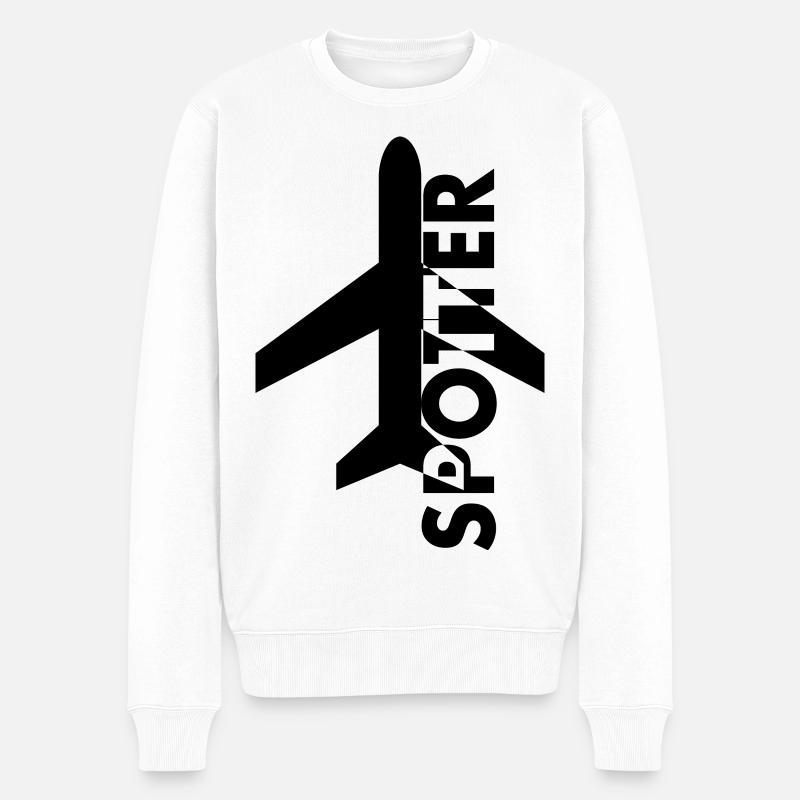 Planespotter - Männer Premium Bio Pullover - Weiß