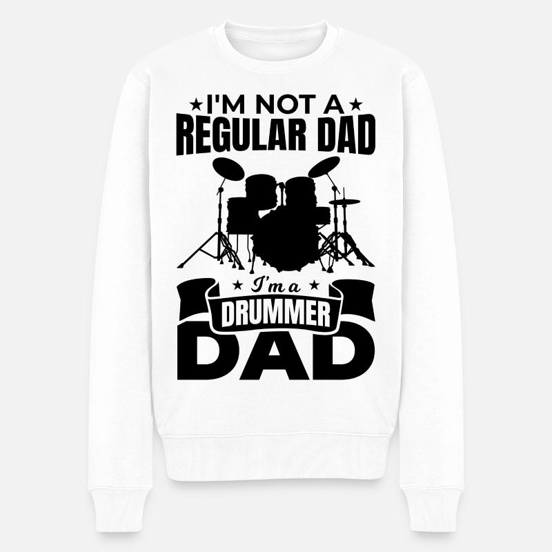 Schlagzeuger Dad - Männer Premium Bio Pullover - Weiß
