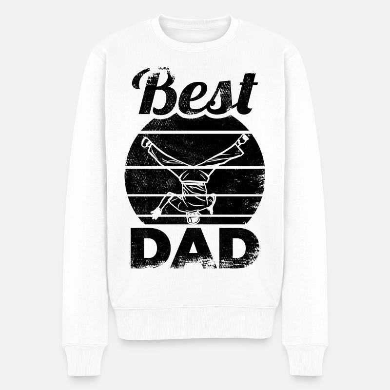 Bester Breakdance Dad - Männer Premium Bio Pullover - Weiß