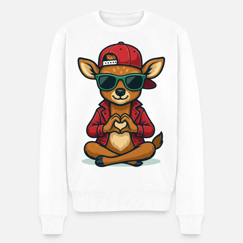 Deer Heart Style - Männer Premium Bio Pullover - Weiß