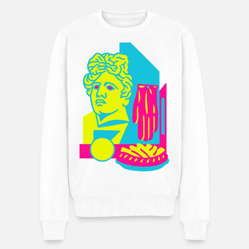 Art Food - Männer Premium Bio Pullover - Weiß