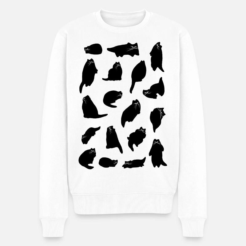 Énergie du chat noir - Pull Premium bio Homme - blanc