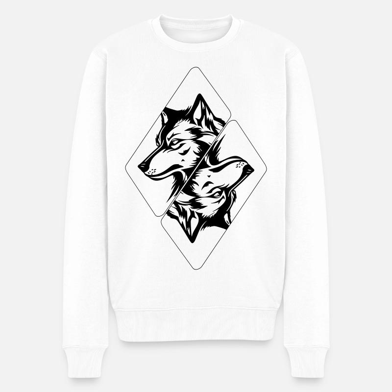 Tête de loup - Pull Premium bio Homme - blanc