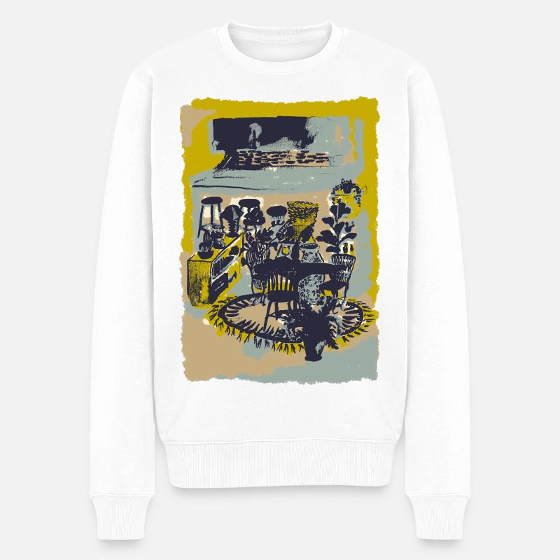 Heim - Männer Premium Bio Pullover - Weiß