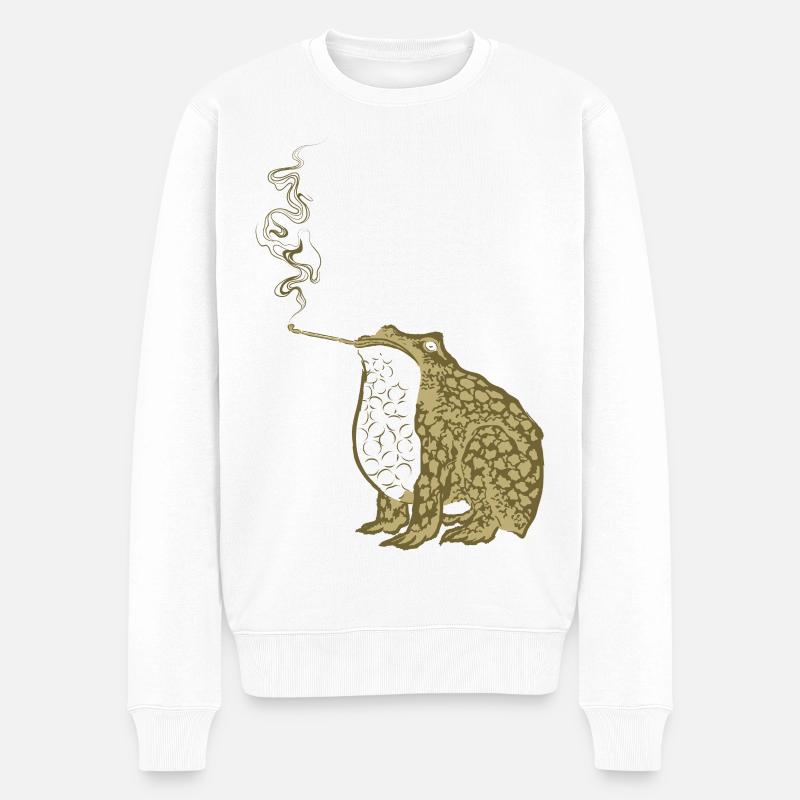 Fumée de grenouille japonaise funky - Pull Premium bio Homme - blanc