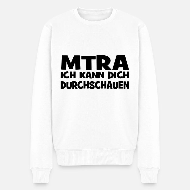 MTRA ich kann dich durchschauen - Männer Premium Bio Pullover - Weiß