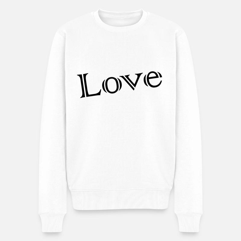 LOVE,JUST MARRIED,VIVE LES MARIES,EVJF - Pull Premium bio Homme - blanc