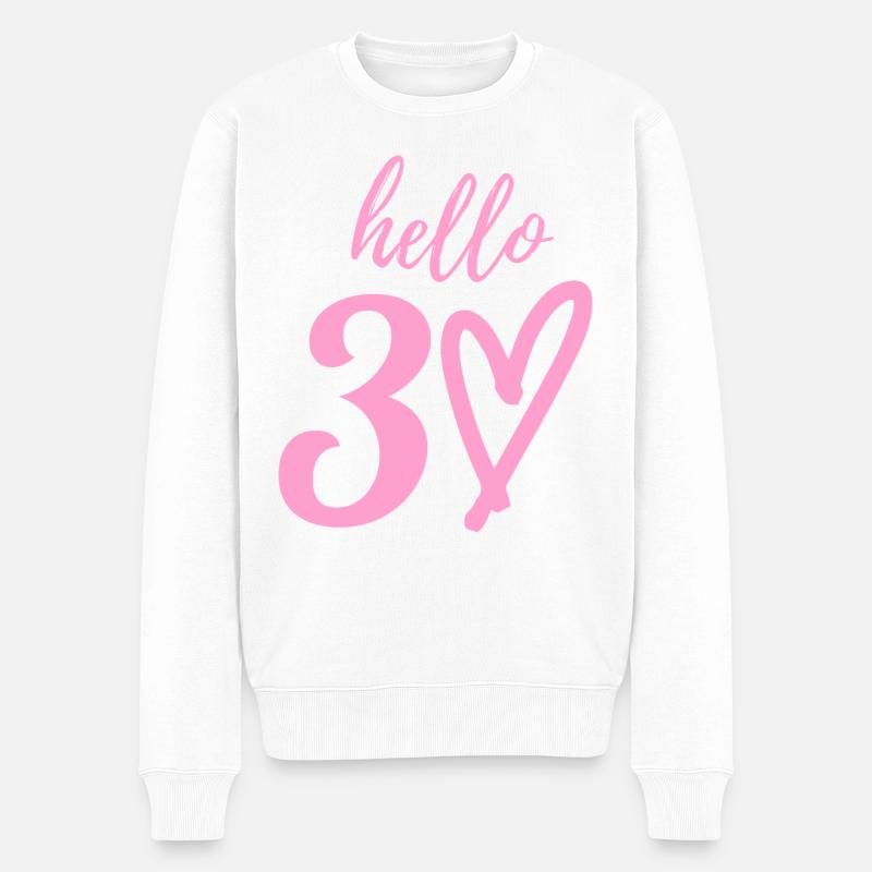 bonjour 30. 30e anniversaire - Pull Premium bio Homme - blanc