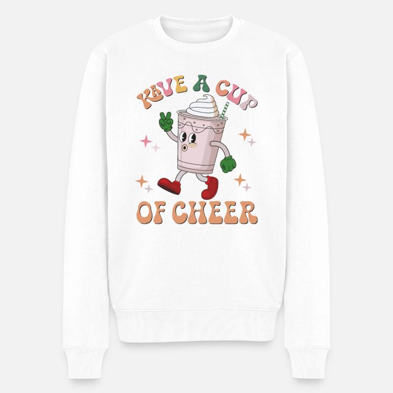 Kave a Cup of Cheer - Männer Premium Bio Pullover - Weiß