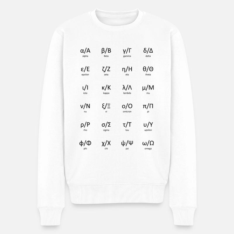 Griechisches Alphabet - Männer Premium Bio Pullover - Weiß