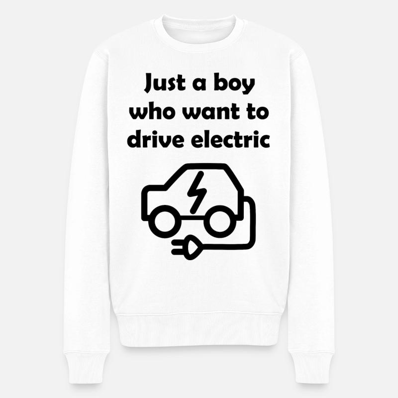 Nur elektrisch - Männer Premium Bio Pullover - Weiß