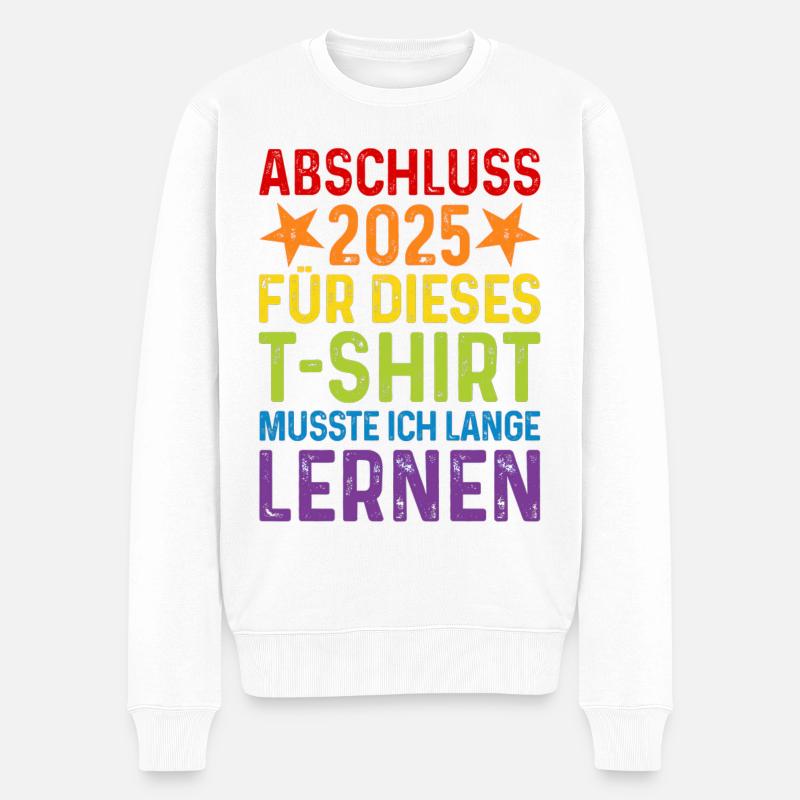 Abschluss 2025 T-Shirt Regenbogen - Männer Premium Bio Pullover - Weiß