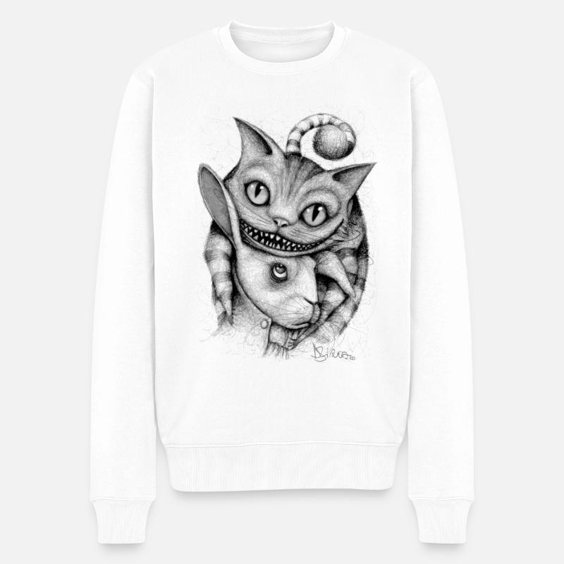 Stregatto & Weißlack - Männer Premium Bio Pullover - Weiß