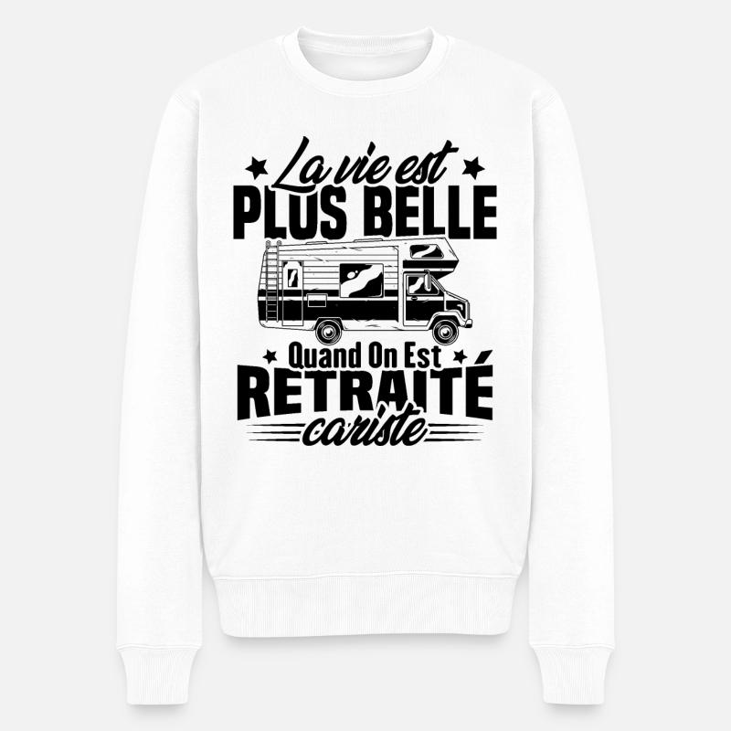 Retraité et camping-cariste - Pull Premium bio Homme - blanc