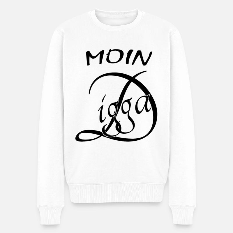Moin Digga - Männer Premium Bio Pullover - Weiß